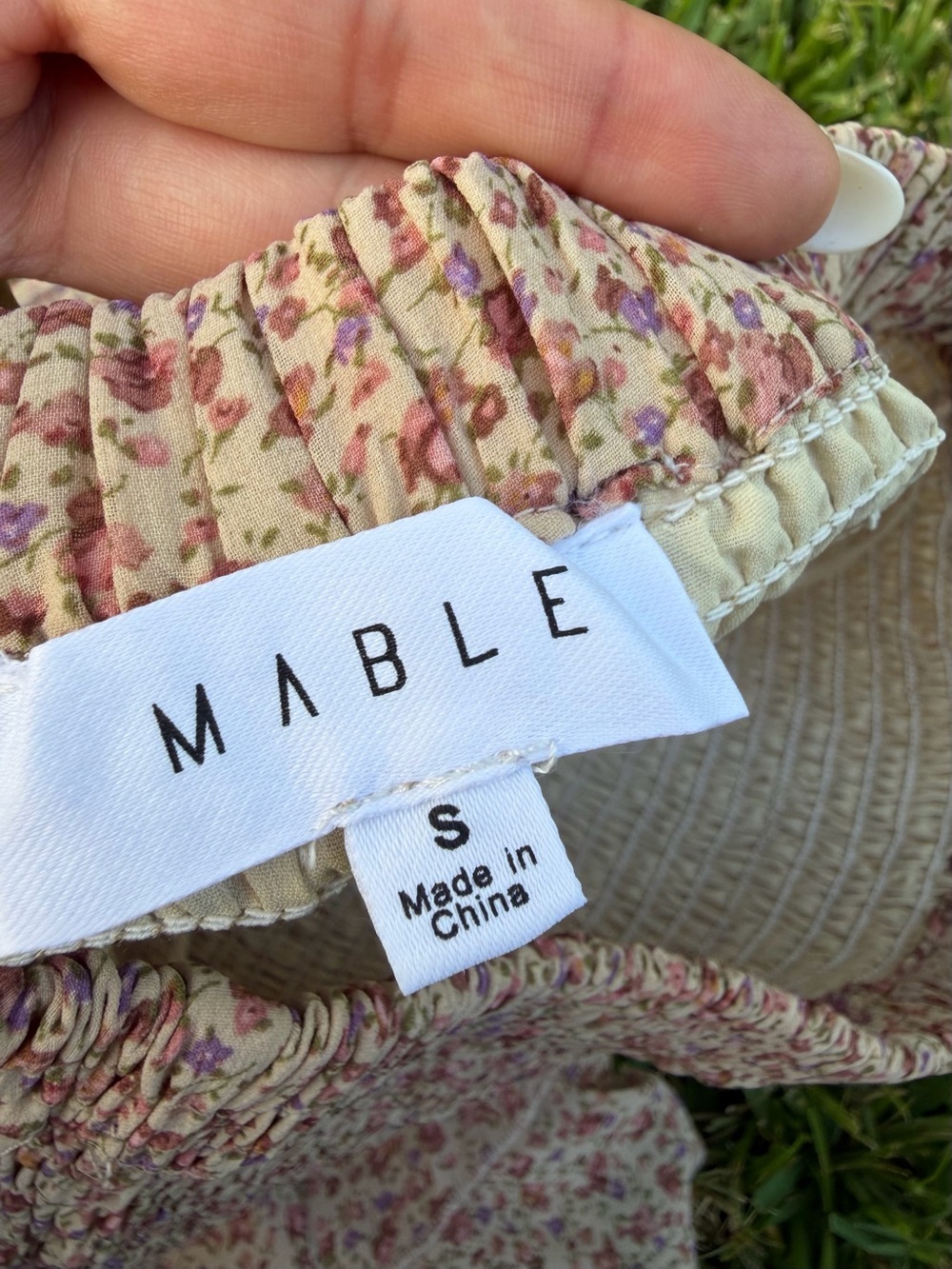 MABLE Floral Smocked Tiered Ruffle Skort Skirt Shorts Boho Cottagecore S NWOT - Picture 5 of 6